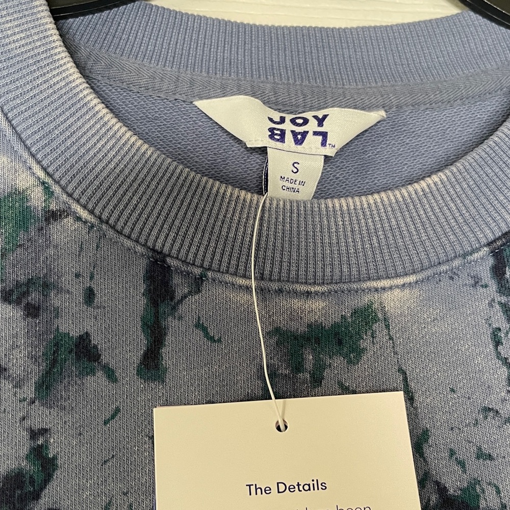 NWT JoyLab Marbled Print Crewneck Sweatshirt & Sweatpants Set - Picture 3 of 9